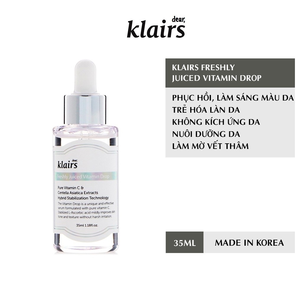 Tinh Chất Dưỡng Sáng Và Trẻ Hoá Da Klairs Freshly Juiced Vitamin Drop 35ml