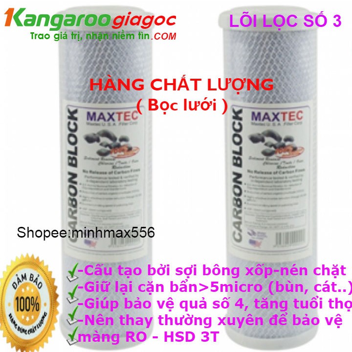 [RẺ VÔ ĐỊNH] Lõi lọc nước số 3 CTO than ép 10 inh | Lõi lọc nước số 3 than