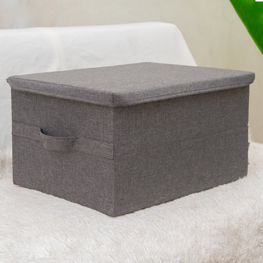 Hộp vải đựng đồ đa năng có nắp, hộp vải đựng quần áo gấp gọn HV6 vải oxford cao cấp Oron