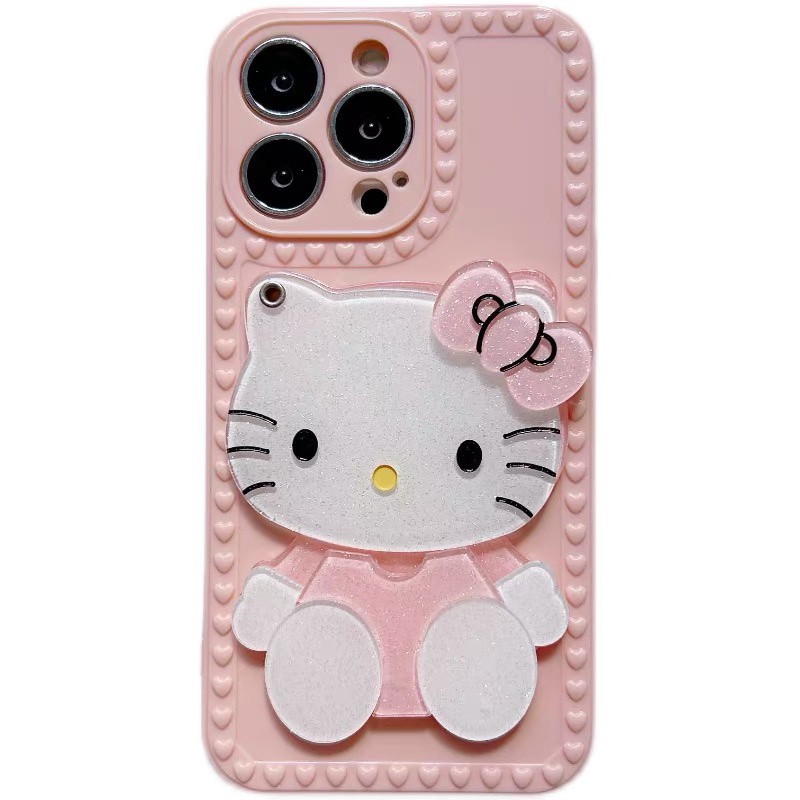 Hellokitty Ốp Điện Thoại tpu Mềm Tráng Gương Họa Tiết Chấm Bi Cho Iphone 12 pro max 11 pro max xs max xr x 13promax 7plus