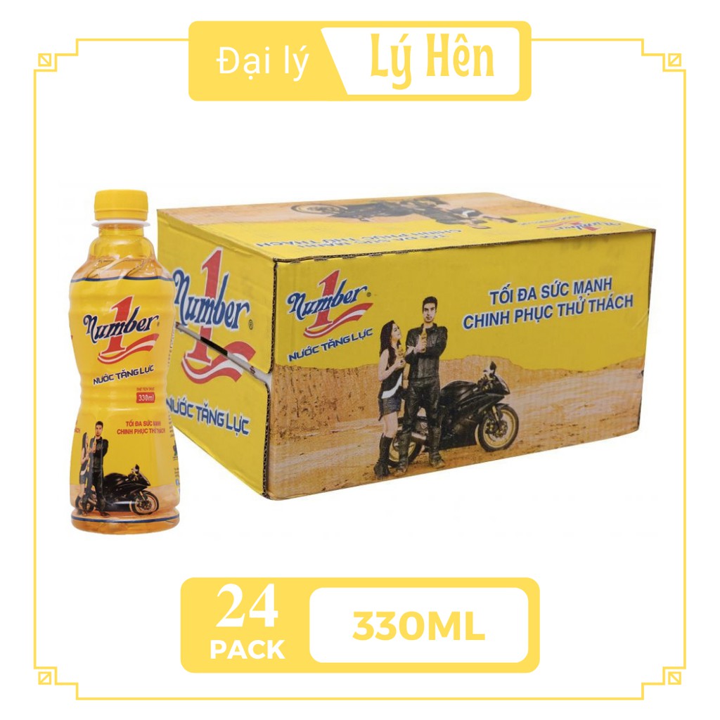 Thùng 24 Chai Nước Tăng Lực Number One - No.1 Energy Drink Chai Nhựa 330ml Date Luôn Mới