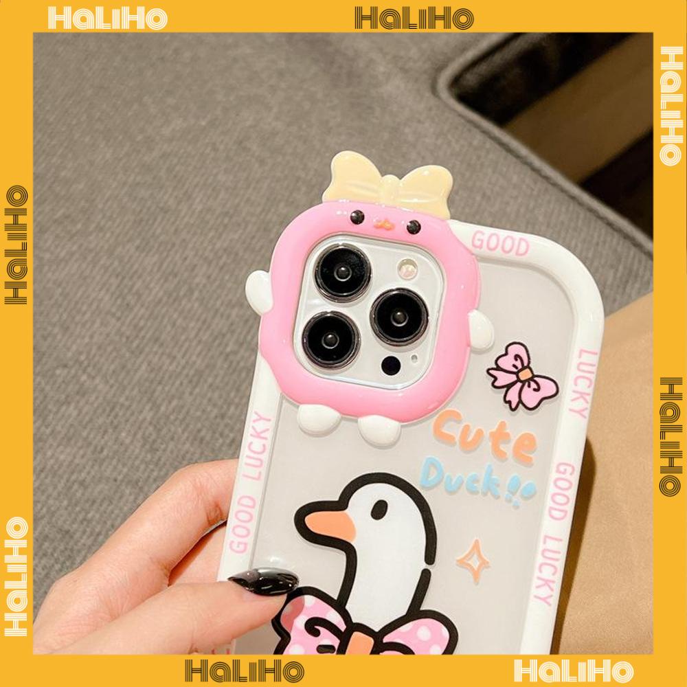iPhone Case Silicone Soft Case Clear Case Airbag Shockproof Protection Camera Smooth Feel Cartoon Duck Cute Compatible For iPhone 11 Pro Max 13 Pro Max 12 Pro Max 7Plus xr XS Max