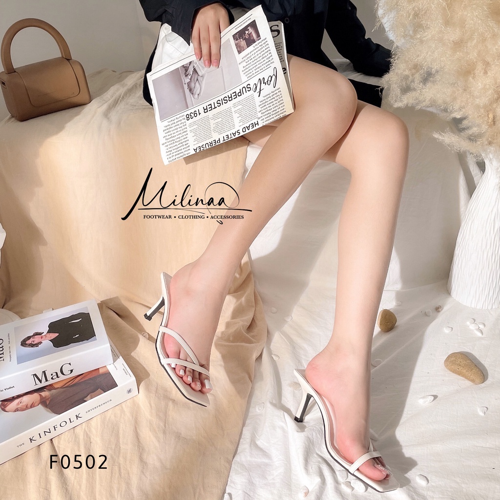 GIÀY CAO GÓT NỮ GÓT NHỌN 7P QUAI NGANG CHÉO XỎ CỘT DÂY 3IN1 F0502