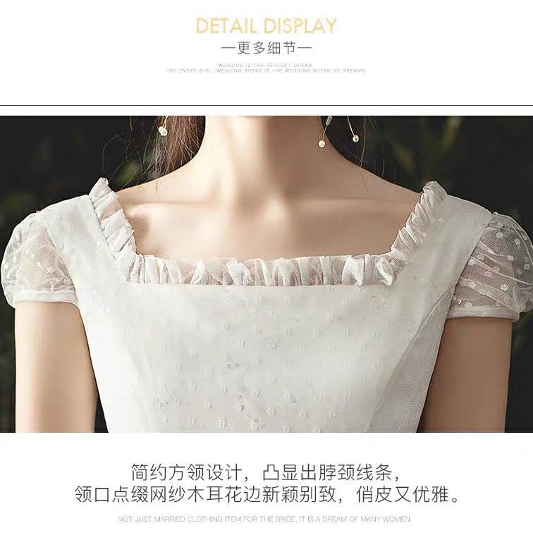 bán hàng trực tiếp tại nhà máyNgười nổi tiếng trên InternetVáy cưới nhẹ mới 2020 cô dâu trắng đơn giản và khí11