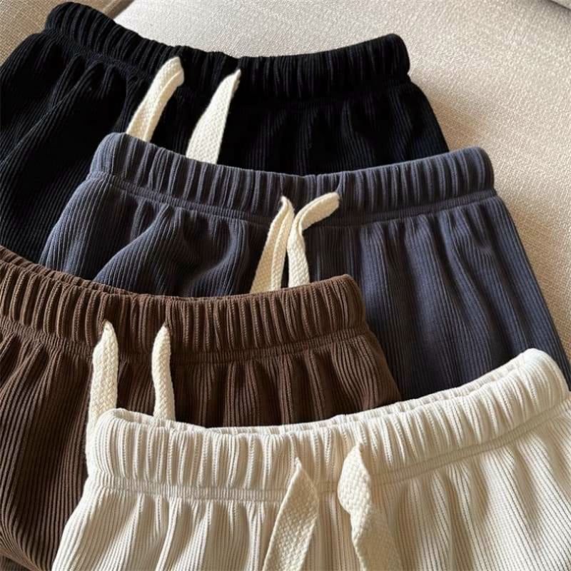 [Mã FAMARAL1 giảm 10K đơn 50K] Quần ống rộng nhung tăm dây rút Bản to, Quần nhung ống suông tôn dáng siêu xinh mã 43