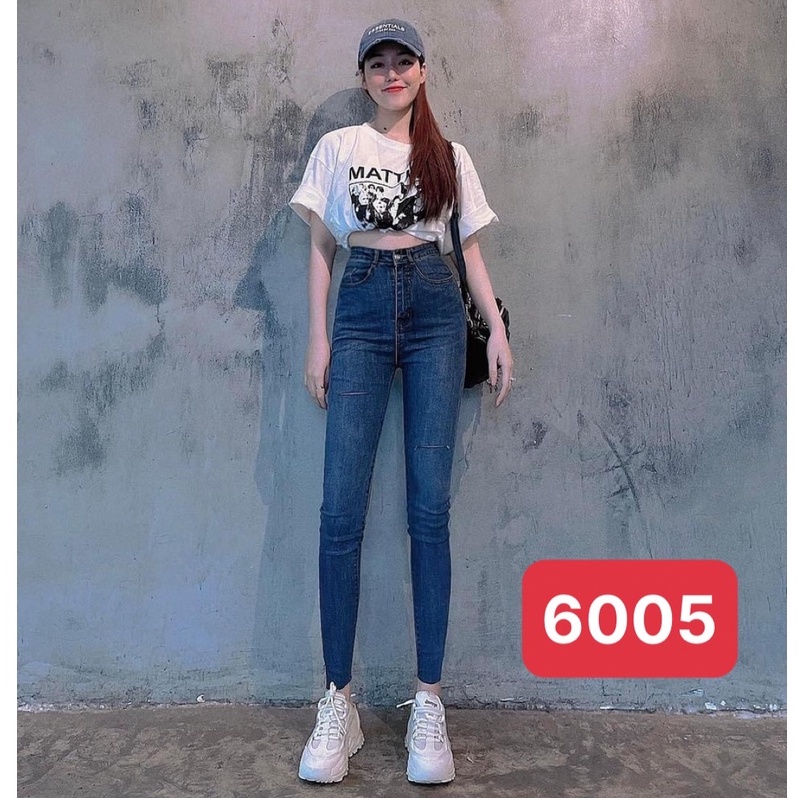 Quần jeans nữ rách , quần jean nữ lưng cao ôm dáng , quần cạp cao chất denim co giãn T-Fashion Shop | BigBuy360 - bigbuy360.vn