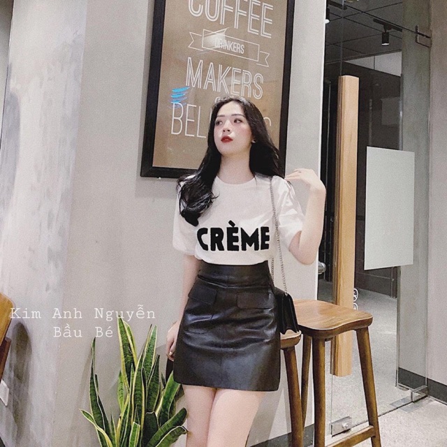 SET CHÂN VÁY DA TÚI HỘP MIX ÁO PHÔNG TRẮNG NEW