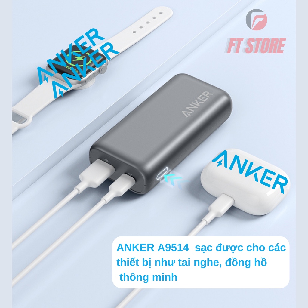 [GIAO HOẢ TỐC] Sạc dự phòng 10.000mAh Anker PD 20W, QC Redux A9514 BH 12T