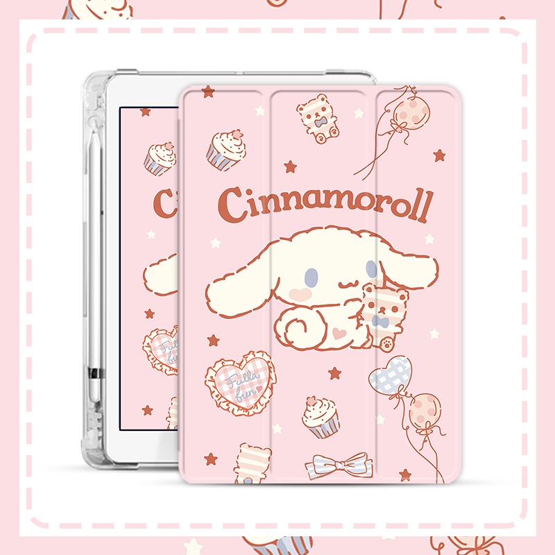 Ốp Máy Tính Bảng Mềm Hình Cinnamoroll Dễ Thương Có Khe Đựng Bút Chì Cho iPad Gen10 7 / 8 / 9 Air4 / Air5 Pro11 "2022 mini