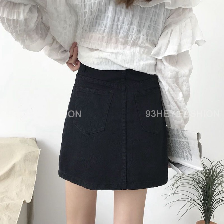 Chân Váy Chữ A Vải Denim Dáng Ngắn Lưng Cao Phong Cách Hàn Quốc 93HEY CV04 | BigBuy360 - bigbuy360.vn