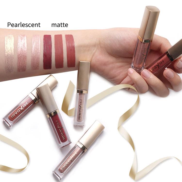 Bộ 3 thỏi son lì + 3 thỏi son nhũ kháng nước lâu trôi nhãn hiệu MIXDAIR