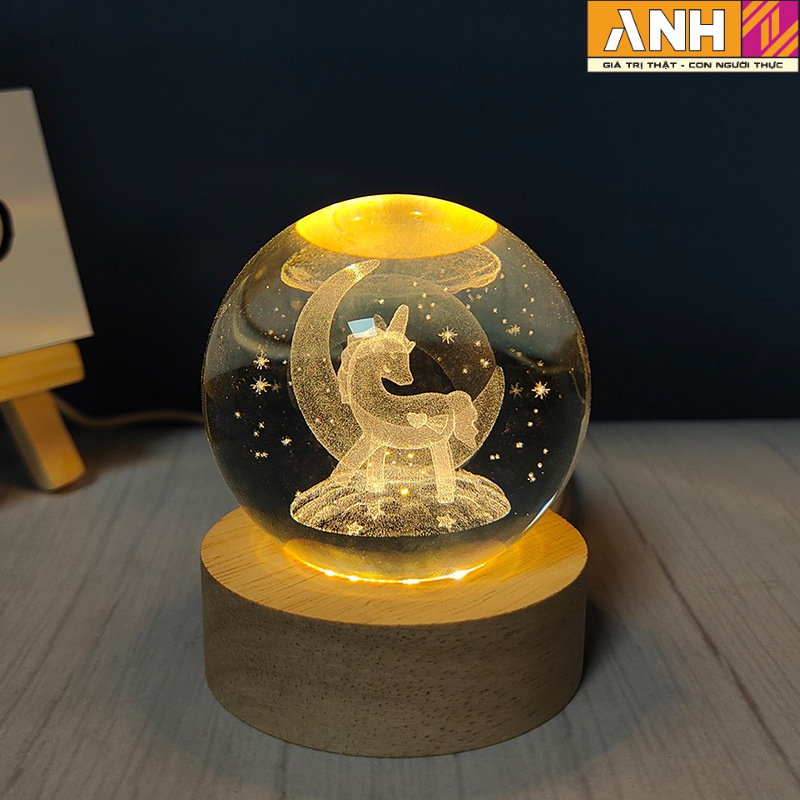 Quả cầu  trang trí bàn làm việc, đèn ngủ, quả cầu thủy tinh pha lê vũ Decor siêu đẹp