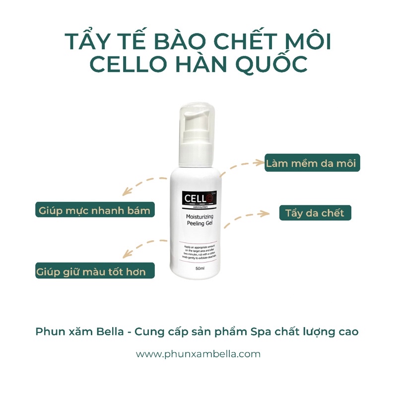 Tẩy tế bào chết môi Cello Hàn Quốc hàng chuẩn 50ml