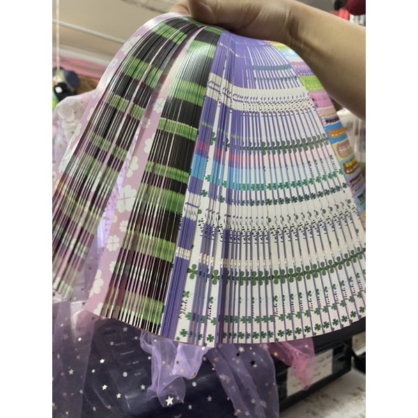 Giấy gấp sao cỏ bốn lá, giấy gấp sao cỏ may mắn, hoa anh đào 80 tờ
