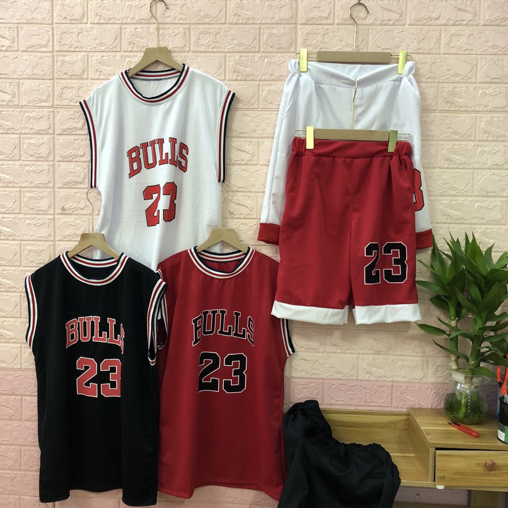 Áo tanktop bóng rổ BULLS 23 - set đồ bộ áo ba lỗ thể thao nam nữ chất lưới