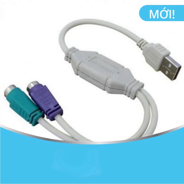 CÁP CHUYỂN ĐỔI TỪ MÁY TÍNH CỔNG USB SANG CỔNG PS2 CỦA BÀN PHÍM , CHUỘT PS2 LOẠI THƯỜNG ( KHÔNG HIỆU ) USB -> PS2
