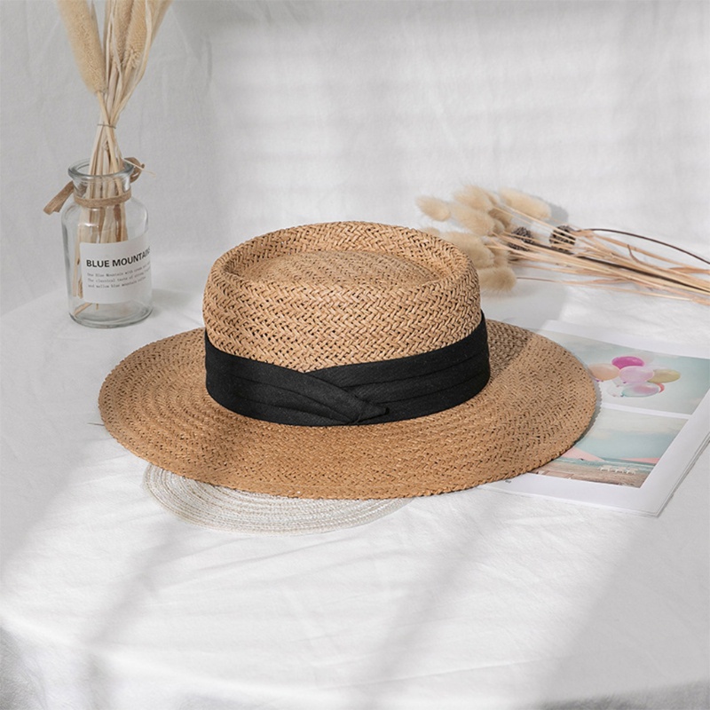 Mũ Cói Rộng Vành Chống Nắng Phối Ruy Băng Phong Cách Bohemian Thời Trang Mùa Hè Cho Nam Và Nữ