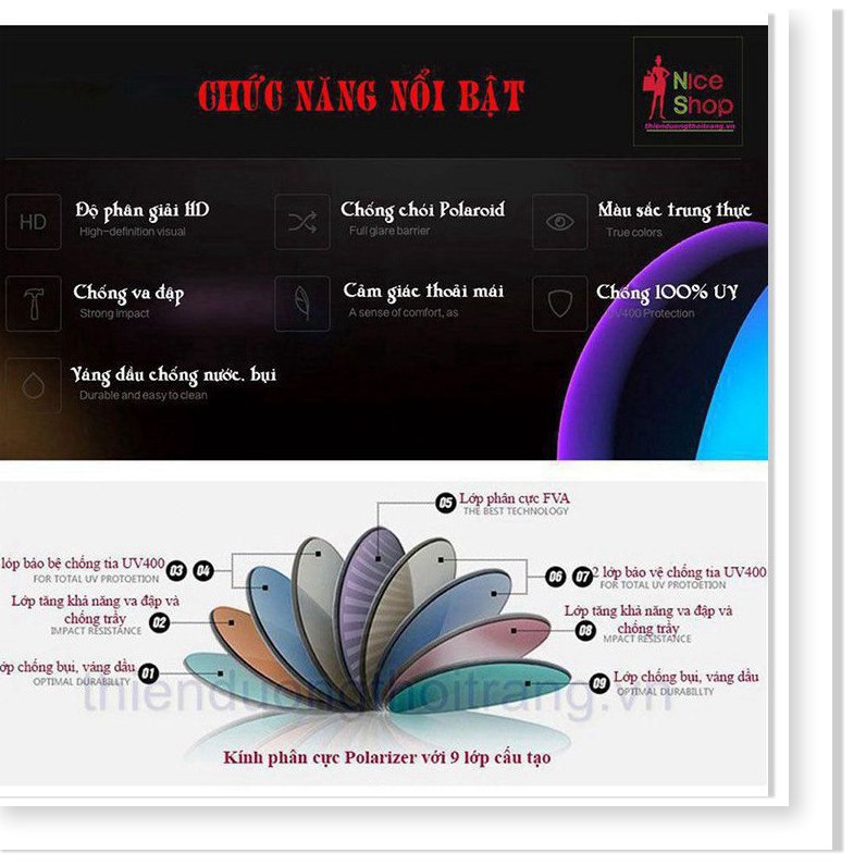 Xả Kho - Kính mát phân cực chống trầy xước bảo vệ mắt trước tia cực tím | BigBuy360 - bigbuy360.vn