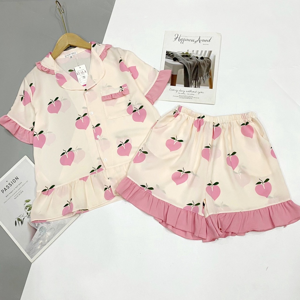 Pijama đùi tiểu thư lụa latin phối hàn♥️Freeship♥️mềm mịn, thoáng mát♥️bao đẹp♥️bao giặt máy | BigBuy360 - bigbuy360.vn