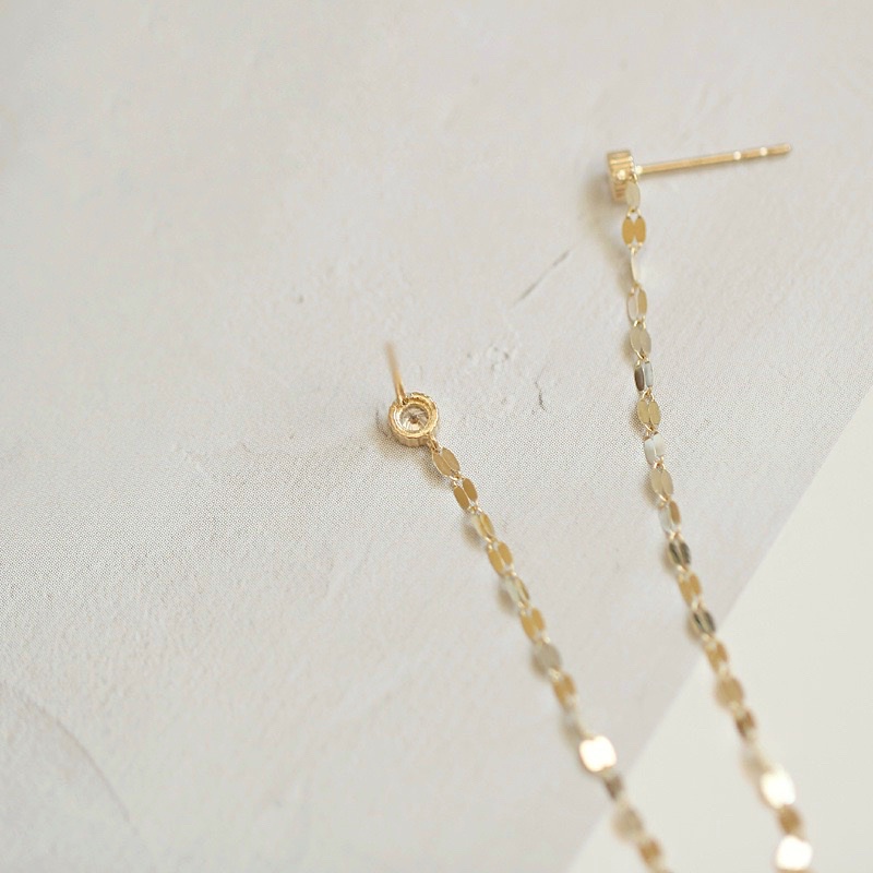 Khuyên tai bạc 925 SUMMERY dáng dài đính đá bông tai S925