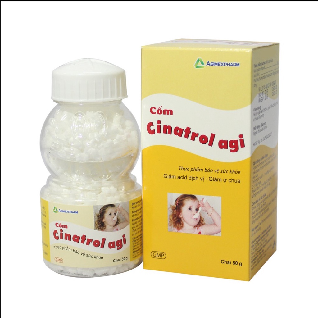 Cốm tiêu cinatrol  agi chai 80gam màu trắng và hồng