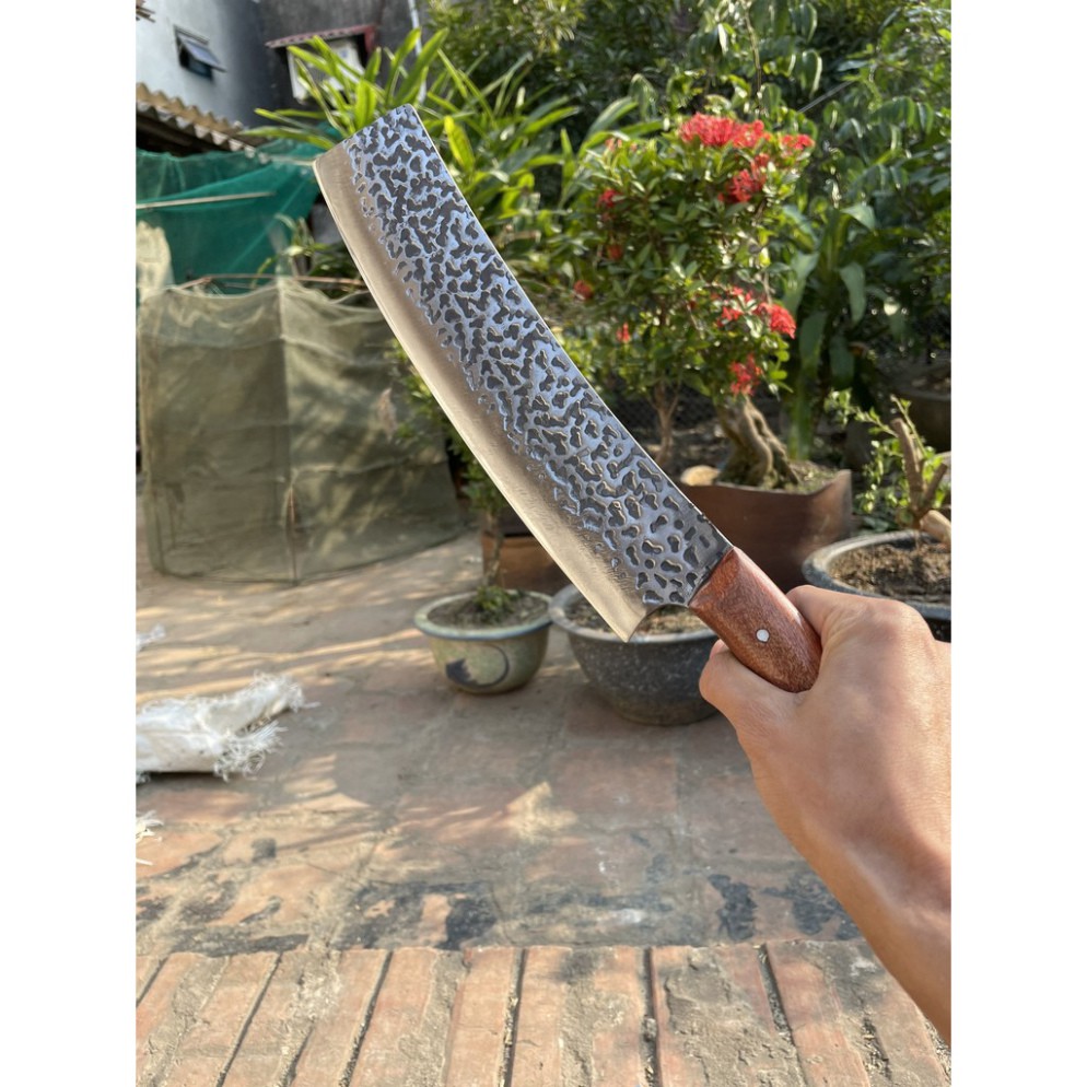 Dao Chặt Bản Rộng Nhíp Trắng - Dao Chặt Dài Chặt Xương ống  Làm Bằng Nhíp ô Tô M1 S1