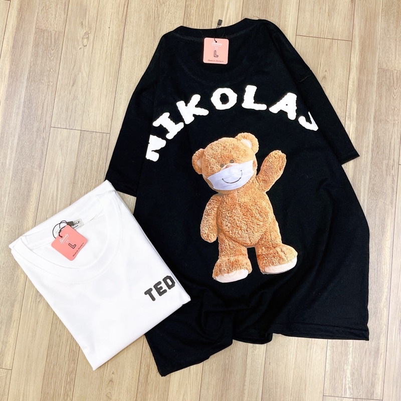 AT04_Áo Thun Nữ Dáng Rộng Unisex TEDDY NIKOLAS Be Yourself Chính Hãng_Chất Cotton Xuất Dày Dặn Mềm Mịn Mát Không Xù Lông