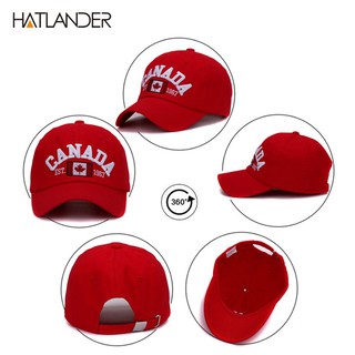 Unisex Canada Cờ Cotton Mũ Bóng Chày Mũ Thêu Cho Nam Nữ Có Thể Điều Chỉnh Bố Nón Chụp Lại