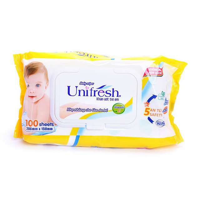 Khăn ướt UNIFRESH 100x24 Vitamin E cho bé- 2201329