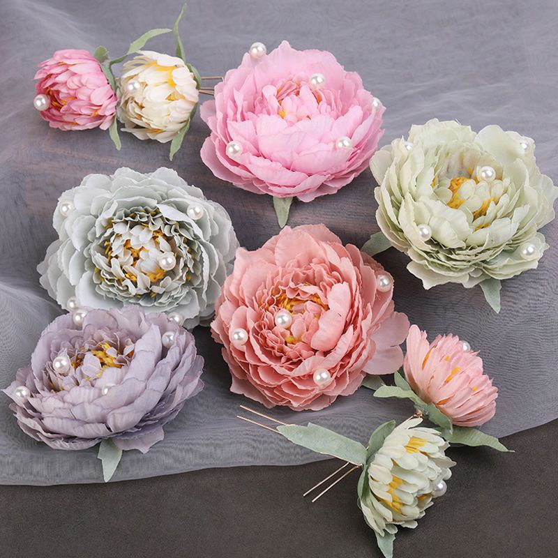 BỘ 3 BÔNG CÀI TÓC CỔ TRANG HOA MẪU ĐƠN