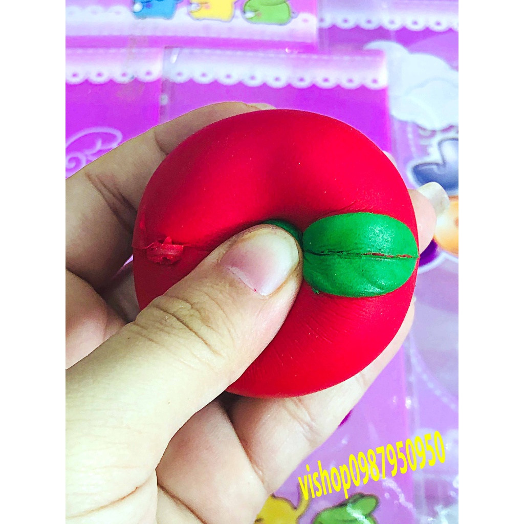 Squishy Hình QUẢ TÁO ĐỎ Đồ Chơi Xốp Giảm Stress Hình mềm mịn dễ Thương đàn hồi Cho Bé
