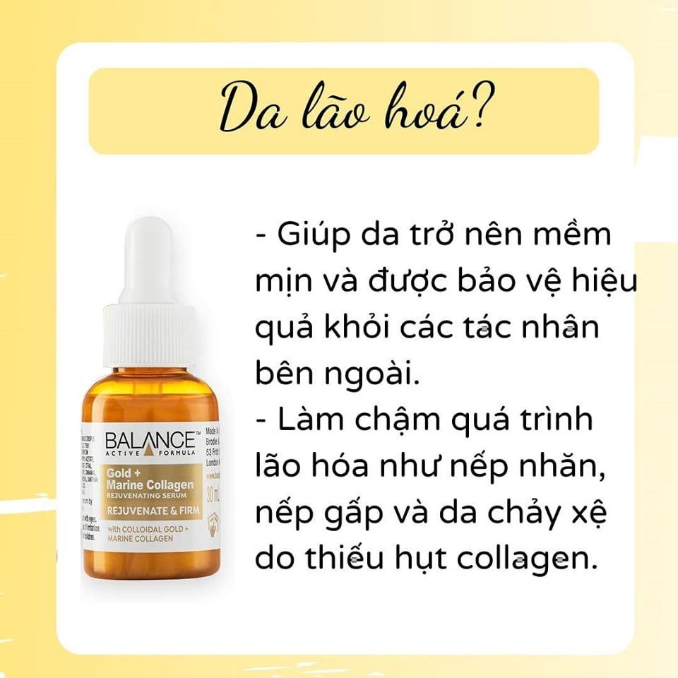Serum Dưỡng Căng Bóng Da, Ngừa Lão Hóa Balance Gold Collagen Rejuvenating Serum 30ml