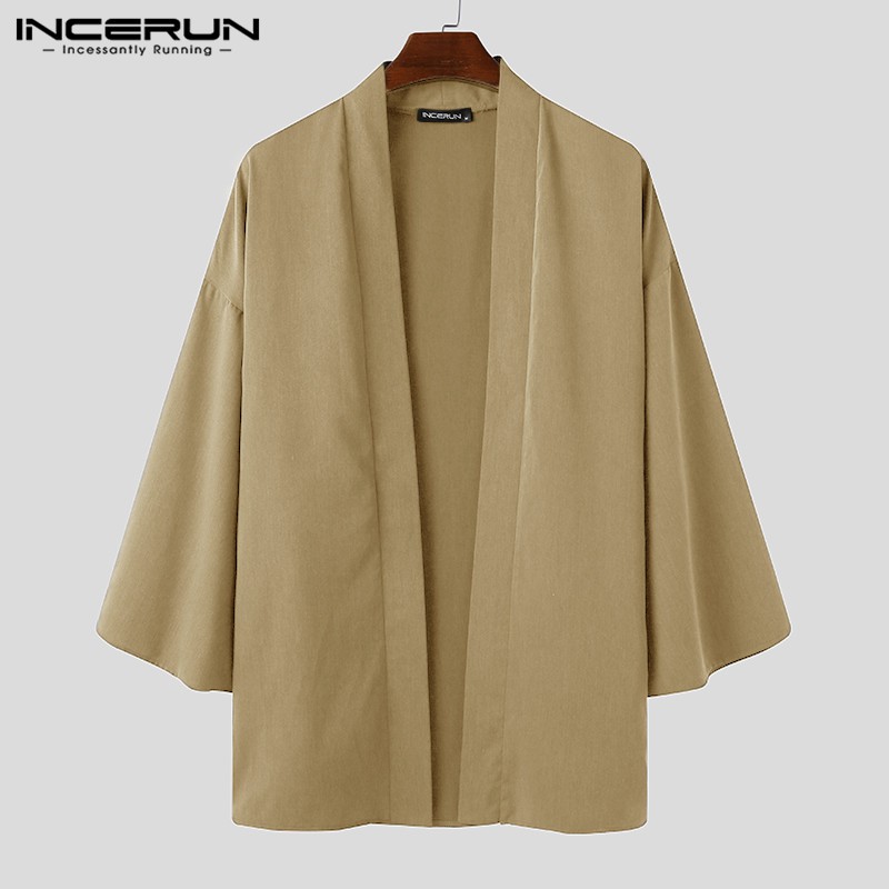 Áo Khoác Incerun Cardigan Tay Dài Màu Trơn Lịch Lãm Sành Điệu Cho Nam | BigBuy360 - bigbuy360.vn