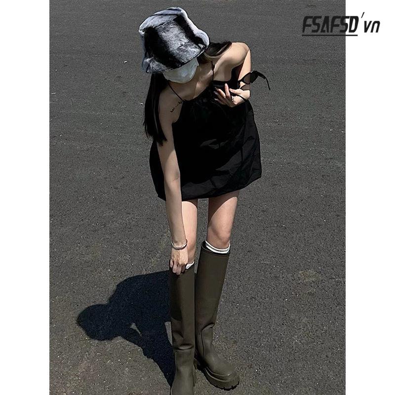 Đầm Chữ A Dây Rút Phong Cách Gợi Cảm Thời Trang Mùa Hè Hàng Mới Dành Cho Bạn Nữ