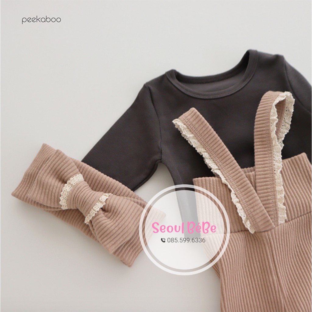 Quần yếm legging gân Peekaboo nội địa Hàn