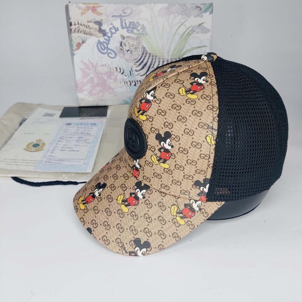 Nón kết gc , Mũ lưỡi trai Gc chuột phối lưới from mềm logo da full box hộp cực đẹp