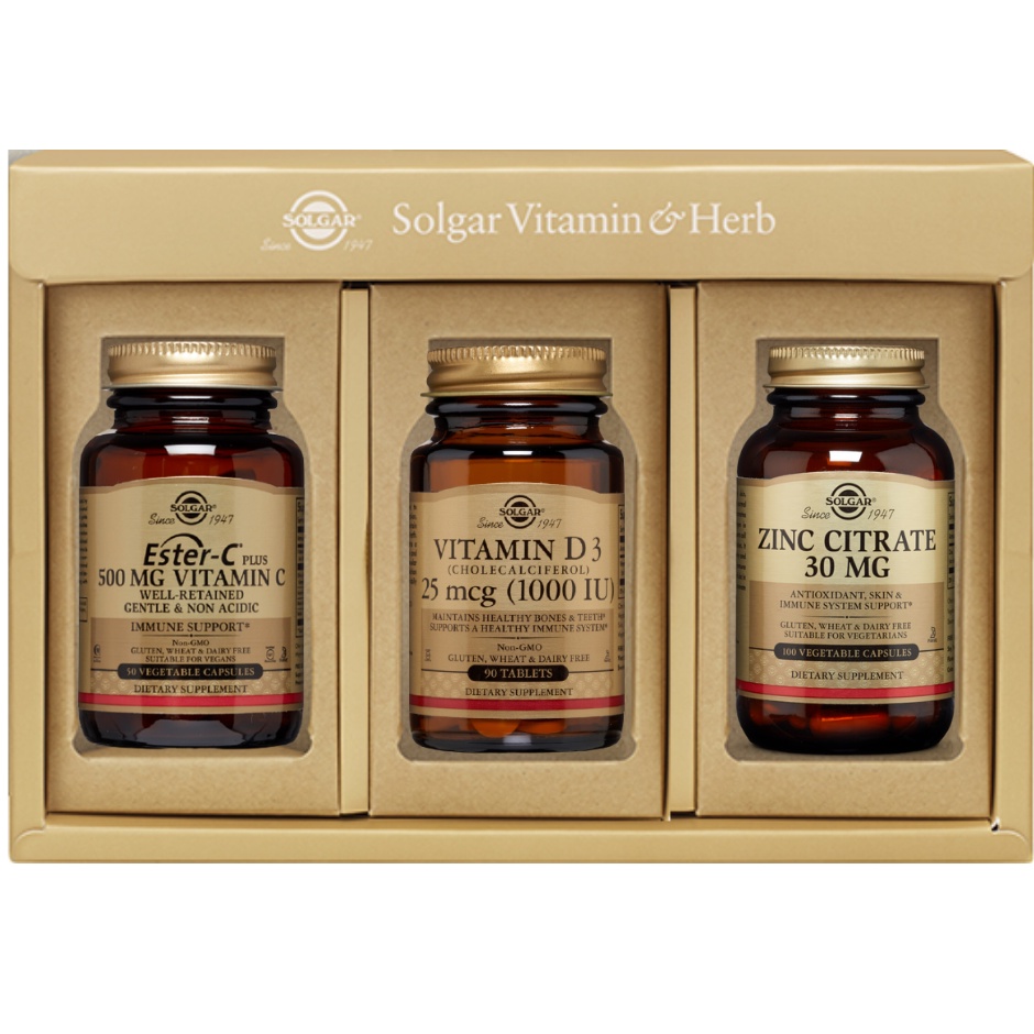 Combo Solga Vitamin Herb - Tăng Cường Sức Khỏe Hệ Miễn Dịch Vitamin C, Vitamin D Và Kẽm