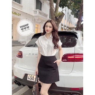 Sơ mi tay hến trắng trẻ trung