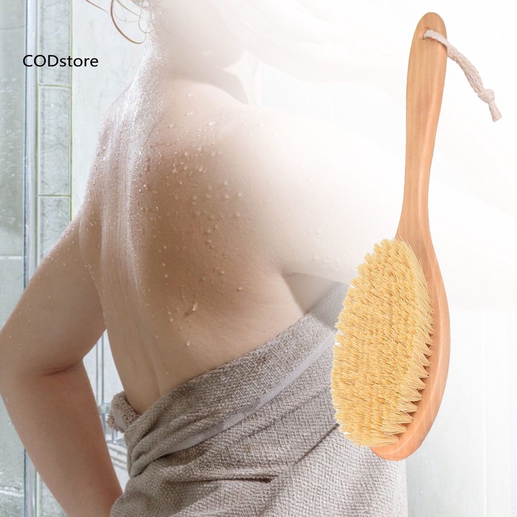 CO*Body Cleaning Brush Burr-free Glowing Skin Cord Handheld Wooden Body Cleaning Brush for Beauty