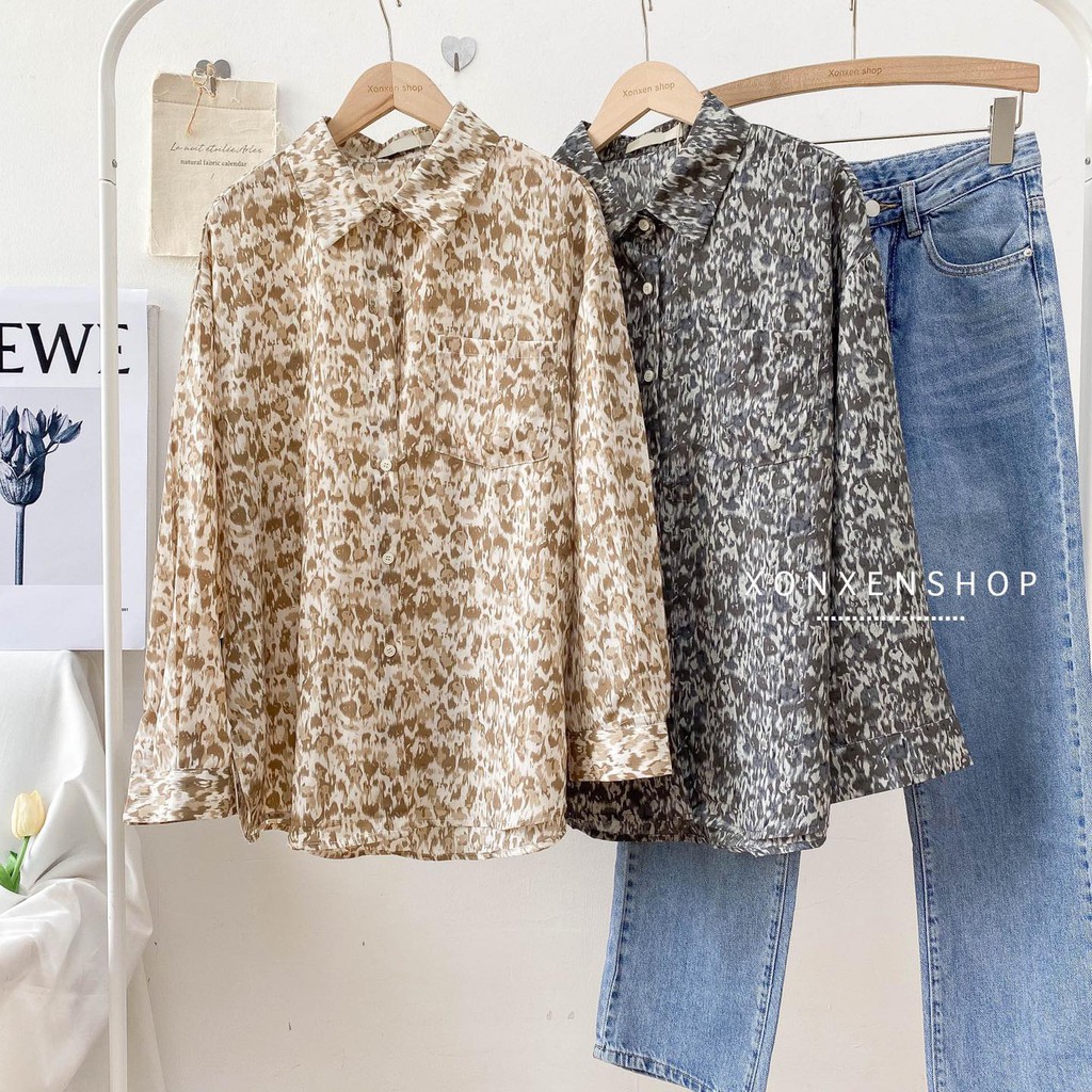 Áo sơ mi nữ Hàn Quốc sơ mi vintage cá tính chất vải voan rũ mịn XONXEN SHOP freesize mã 511020