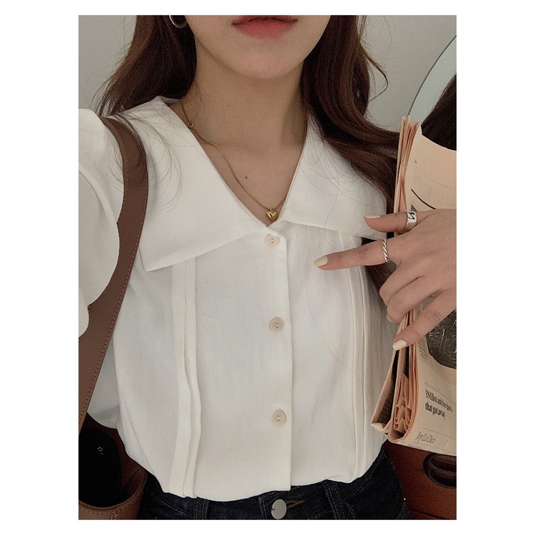 Áo sơ mi SUXI ngắn tay thời trang mùa hè phong cách cổ điển cho nữ