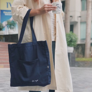Túi vải canvas Basic Tote Bag - Cúc Craft - Xanh Navy