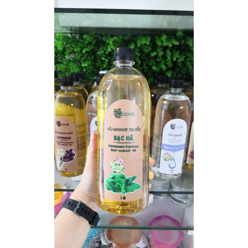 Dầu Massage Body Tinh Dầu Bạc Hà ACENA 1000ml The Mát Hỗ Trợ Xoa Bóp Cơ Khớp