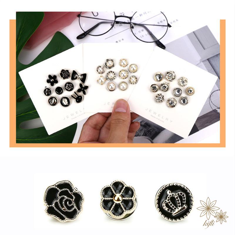 【Kifli】Nút Trang Trí Áo Khoác Cardigan/Áo Len Vô Hình Chống Ánh Sáng Có Thể Tháo Rời Cho Nữ