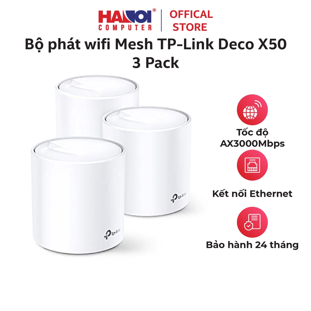 Bộ phát wifi Mesh TP-Link Deco X50 3 Pack (Wifi 6, AX3000), tăng cường phủ sóng liền mạch nhanh chóng