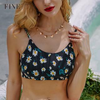 Áo ngực croptop không gọng có miếng đệm ngực mềm mại họa tiết hoa cúc/ bướm mẫu 2020 quyến rũ thời trang cho nữ