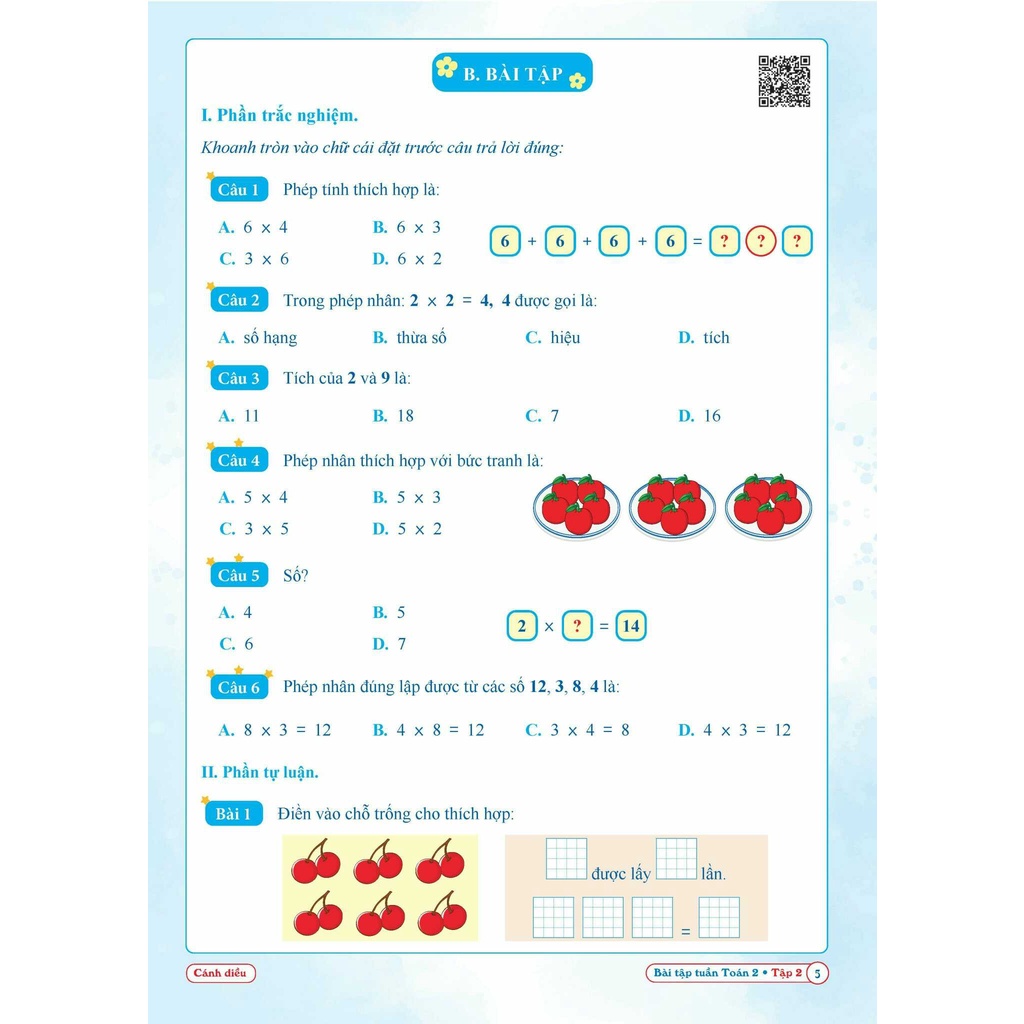 Sách - Bài tập tuần TOÁN 2 tập 2 ( Cánh diều)