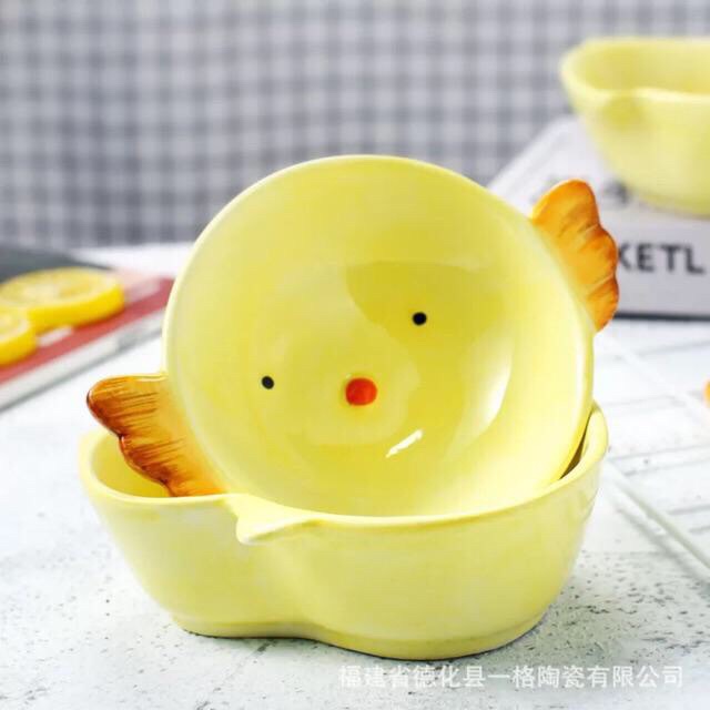 Bát sứ ăn dặm hình gà con ADKN cho bé