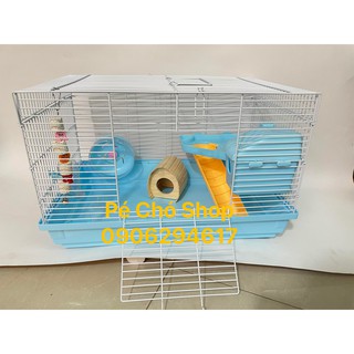 Lồng hamster full phụ kiện BigSize cho hamster tặng kèm dây mài răng và nhà ngủ gỗ .