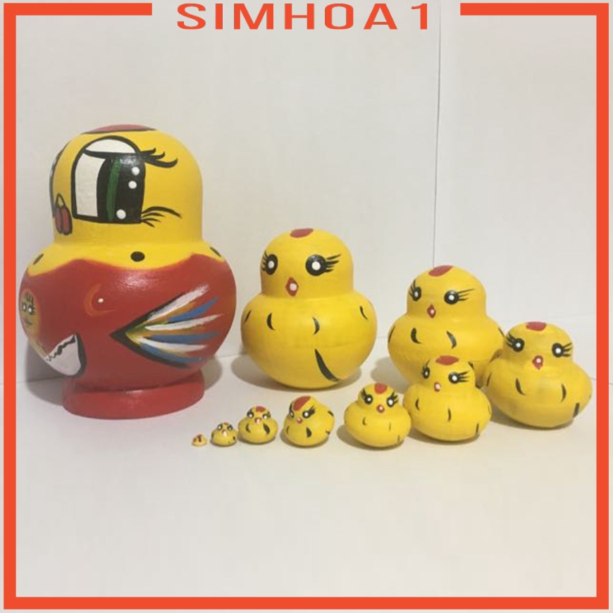 Bộ 10 Búp Bê Nga Matryoshka Matryoshka Nesting In Hình Gà Con Dễ Thương Làm Quà Tặng Giáng Sinh